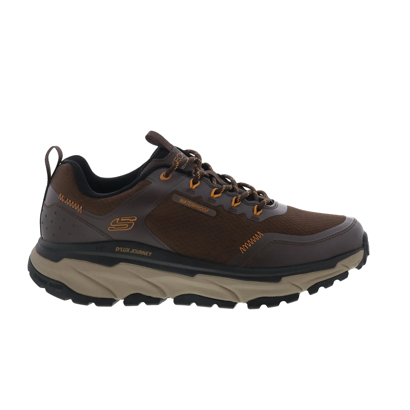 Skechers Waterproof D'Lux Journey - Slate Peak Mens Brown Athletic Shoes