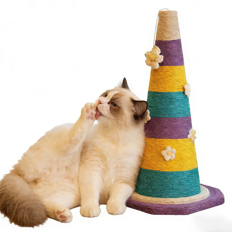Premium Interactive Cat Tree Scratching Post – Durable Indoor Sisal Rope, Hanging Ball, Stable Base & Vibrant Design. Satisfies Natural Scratching Instincts & Protects Furniture.