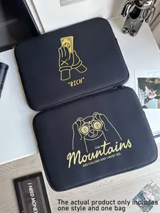 1PC Luxury Bear Sticker Laptop Bag, Inner Sleeve for 11, 13, 15 Inch Laptops, Protective Case, Durable Design, Perfect Fit