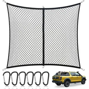 Highly Elastic Cargo Net - Heavy-Duty  Bed Cargo Net for Pickup , , and SUVs | 4x4 FT Stretches to 7x7 FT,  for Daily Light Loads