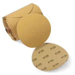 100 PCS 6 Inch PSA Sanding Discs 120 Grit Adhesive Backed Sandpaper Roll Sticky-Back for DA Sander Self Stick Aluminum Oxide Round Automotive Sand Paper with Sticky Back