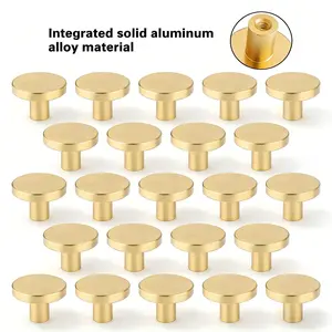 20-Pack Cabinet Handles, Modern Round Drawer Pulls, Modern Aesthetic, Aluminum Alloy, Zinc Alloy Hardware, Easy Installation, Versatile Use, Kitchen, Dresser, Wardrobe