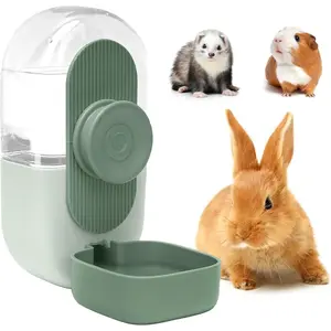28oz Hanging Automatic Rabbit Water Bottle, Guinea Pig Water Bottle No Drip, Gravity Water Dispenser for Cage, Suitable for Guinea Pig, Bunny, Hamsters and Other Small Animals(Green)