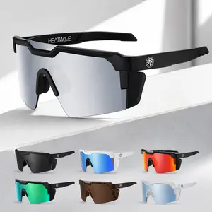 SummerHeatwave Sport Wraparound Sunglasses for Men Women, Black Frame Silver Mirror Shield Lens, Lightweight Cycling Running Driving Outdoor Glasses, Futuristic Y2K Sport Eyewear for Travel Beach Hiking Fishing and Daily Wear