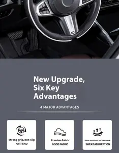 Circular steering wheel cover laser carbon fiber mysterious black