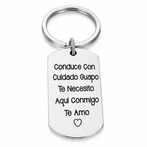 Stainless Steel Keychain,Personalized ConciseLetter Pattern Metal Keychain for Men &Women, Trendy All-match & Exquisite Keychainfor Birthday Gift