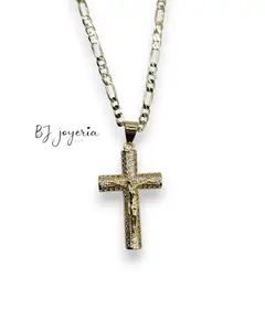 COPPER CROSS AND CRIST WITH CHAIN (0932)