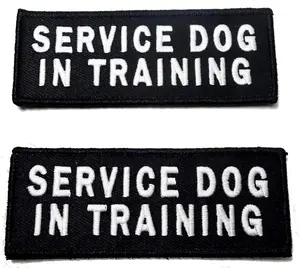 Embroidered "Service Dog In Training" Dog Patches (2 Pack)