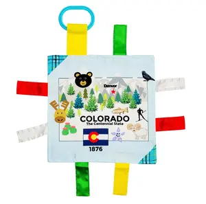 Colorado State Tag Toy Crinkle Square That Teaches Facts