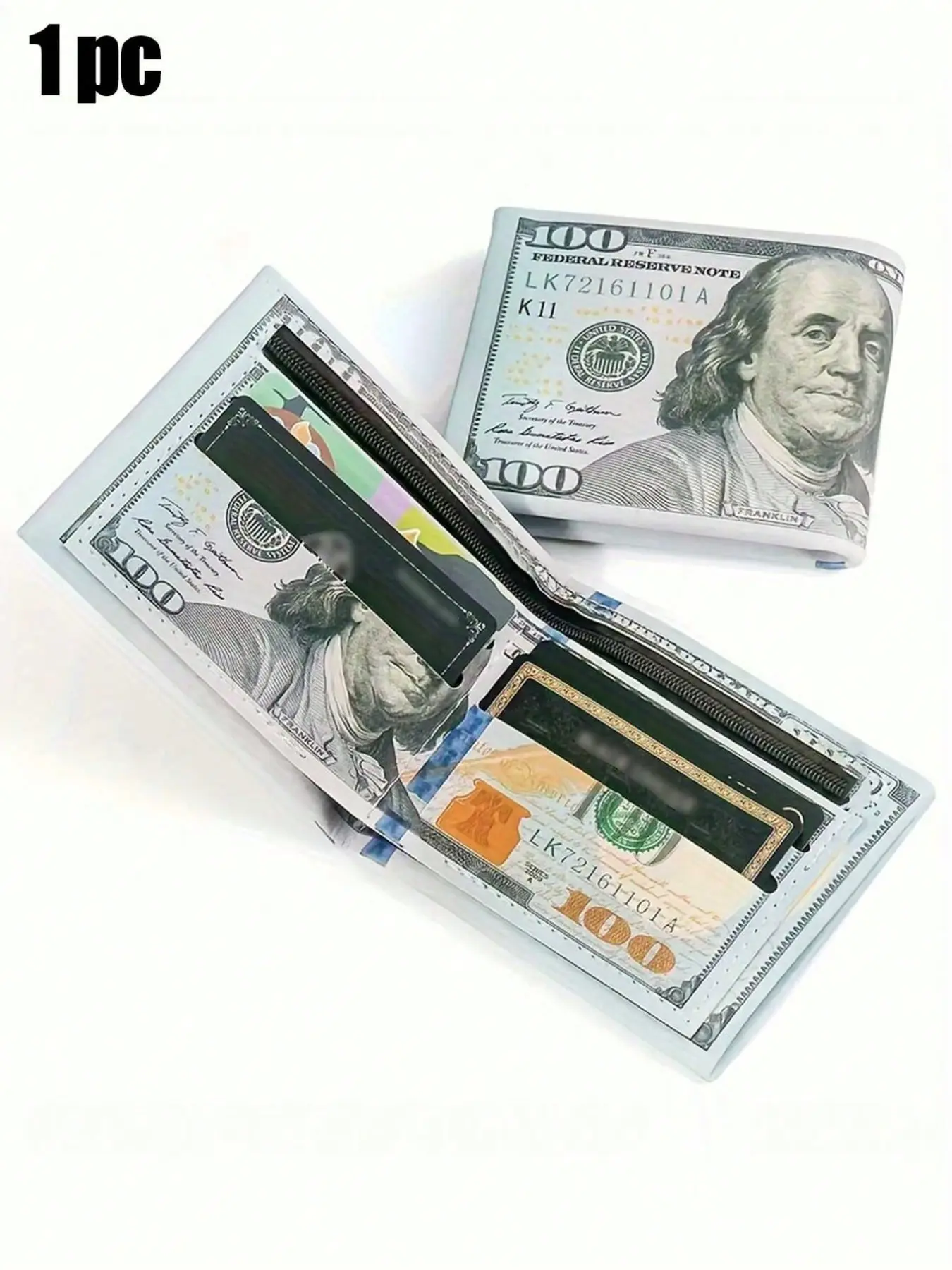 Men's Creative Short Business Style Wallet with Print Pattern, Neutral Card Holder, Fashionable PU Leather, Large Bill Slot, Phone Pocket, Zipper Wallet, Zipper Pouch Wallet, Stylish Wallet, Casual Trendy Wallet