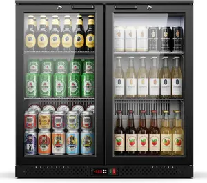 Upstreman 7.3 Cu.Ft Back Bar Cooler With 2 Glass Doors, Commercial Under Counter Beverage Refrigerator, Double-Pane Low-E Glass, Lockable Drink Fridge for Bars, Restaurants, Hotels & Home, BB73