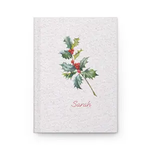 Personalized Birth Month Flower Journal, December, Christmas Notebook, Papercraft Gift, Seasonal Planner, Custom Keepsake Diary