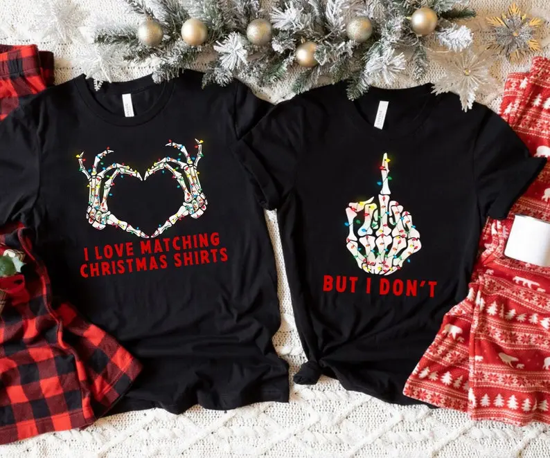 Christmas Couple Shirts, Couples Matching Christmas Tshirts, Christmas Pajamas, Funny Christmas Shirt Set, Ugly Christmas Sweater Couple