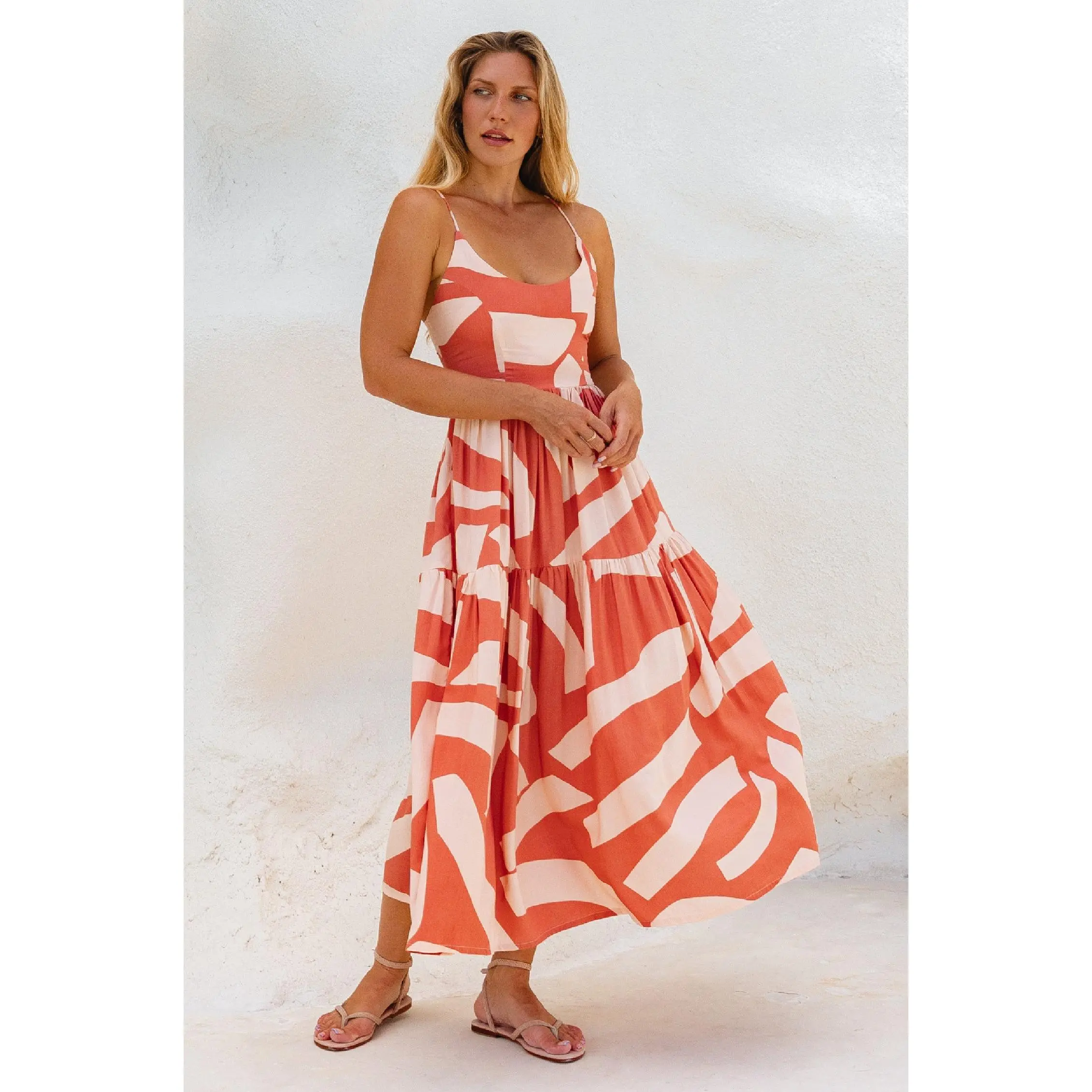 Sea Dreamer Strappy Midi Dress - Mykonos