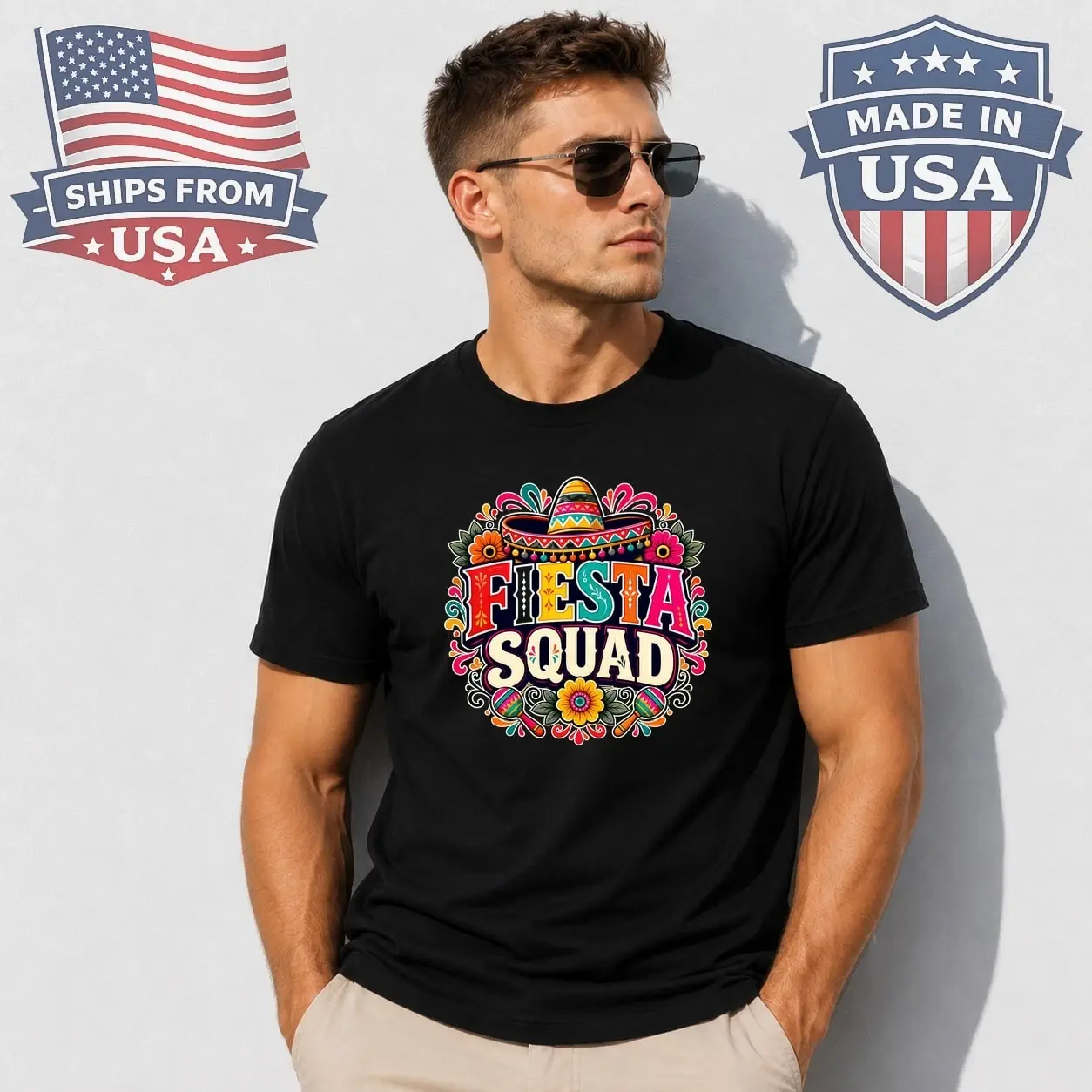 Mexican Fiesta Squad Graphic T-Shirt