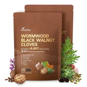 【2X】Wormwood Black Walnut Cloves Capsules - 240 Capsules for 80-Day Supply Contains Black Walnut, Garlic, Wormwood & More