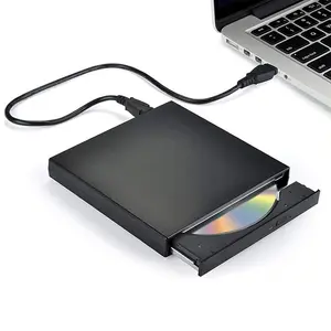 USB External CD-RW Burner DVD/CD Reader Player with Two USB Cables for Windows, Mac OS Laptop Computer