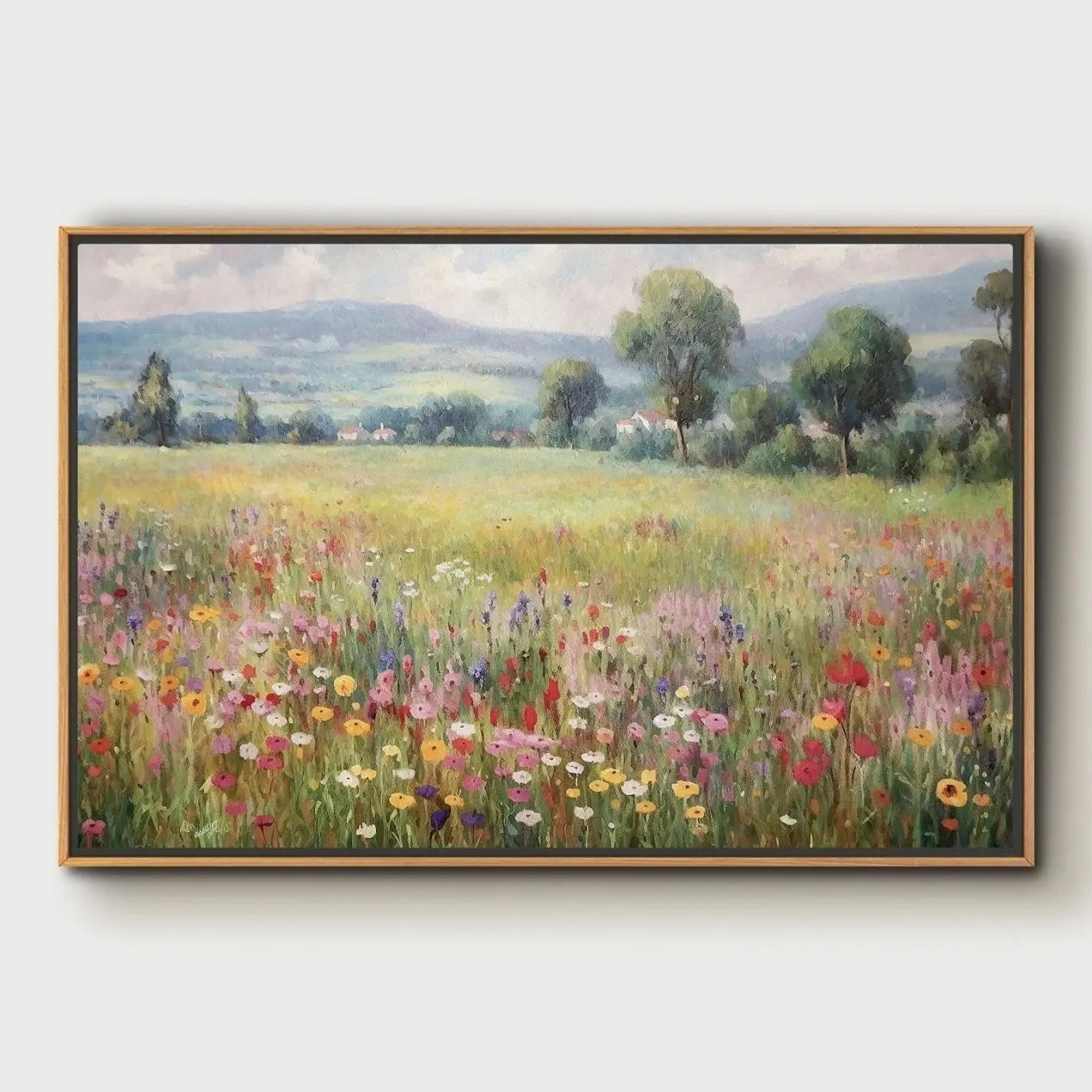 Wildflower Field Landscape Art Print Nature Wall Decor Botanical Poster Gift 6