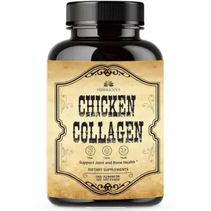 Type 2 Chicken Collagen Peptides - Joint, Nerve & Bone Support | Non-GMO, Anti-Aging Supplement - 2000mg - 120 Capsules Healthcare Dietary