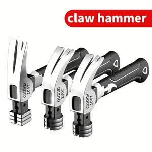 Local Warehouse Delivery 3-Piece Claw Hammer Set, Portable Short Handle Hammer, High Carbon Steel Masonry Hammer, High Hardness, Wear-Resistant, Strong Impact, Magnetic Claw Hammer, Easy Woodworking Hammer