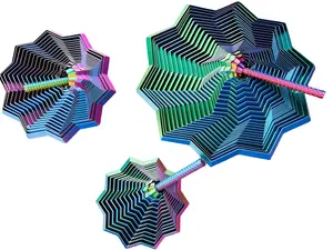 3D Printed Expanded Sensory Fidget Star withHandle Hypnotizing Visual & Satisfying SightSound Fidget Toy for All Ages anxiety relief fidget