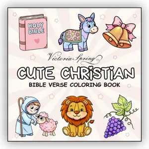 Cute Christian Coloring Book: Bold and Easy Bible Verse Coloring Book: Cozy and Simple Faith Themed Pages for Kids, Teens, and Adults. Big and Simple ... Featuring Cute Things (Bold & Easy Coloring)