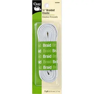 Dritz ¼" Braided Elastic White