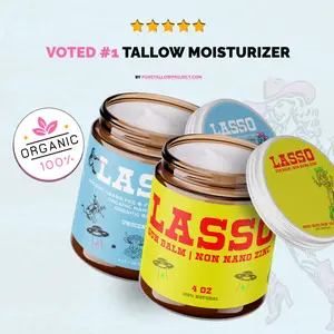 LASSO Sun + Moisture Duo Organic Beef Tallow Manuka Honey Moisturizing Balm Non-Nano Zinc Hydrating Face Body Skincare 2 Pack Natural Mineral Protection