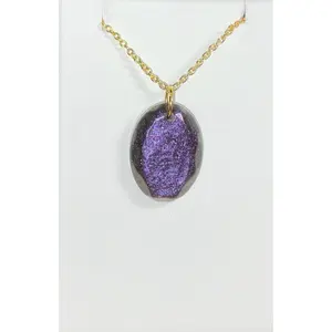 Color-Shift Necklace - Oval Purple Small