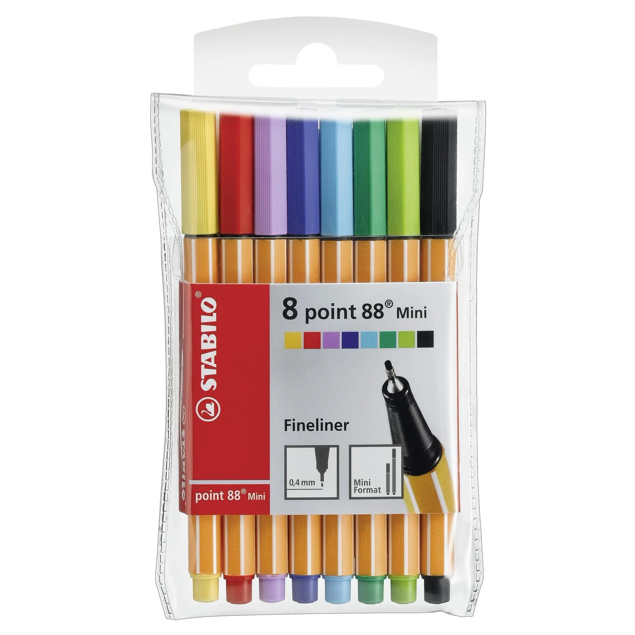 Fineliner Point 88 Mini - Wallet Of 8 Assorted Colors