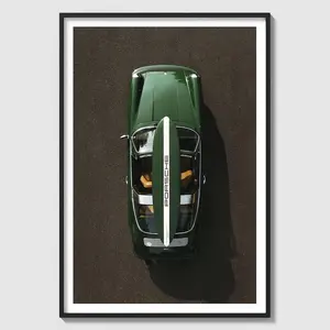 [SALE UP TO 50% + FREE SHIP] Porsche 911 Surf Art Print, Vintage Coastal Car Photography Poster
