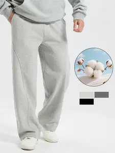 Men's  Thermal Lined Sweatpants Oversize Drawstring Waist Casual Loose Pants for Fall Winter School Season Daily Wear Cozy Warm Soft Cotton