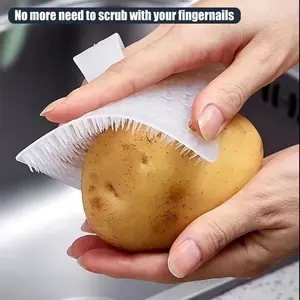 3 Counts Multifunctional Fruit And Vegetable Cleaning Brush - a Flexible Vegetable Scrubber, Cucumber Cleaning Brush - Kitchen Tools And Accessories for Efficient Cleaning And Food Preparation, an Ideal Choice for Home Cooks.