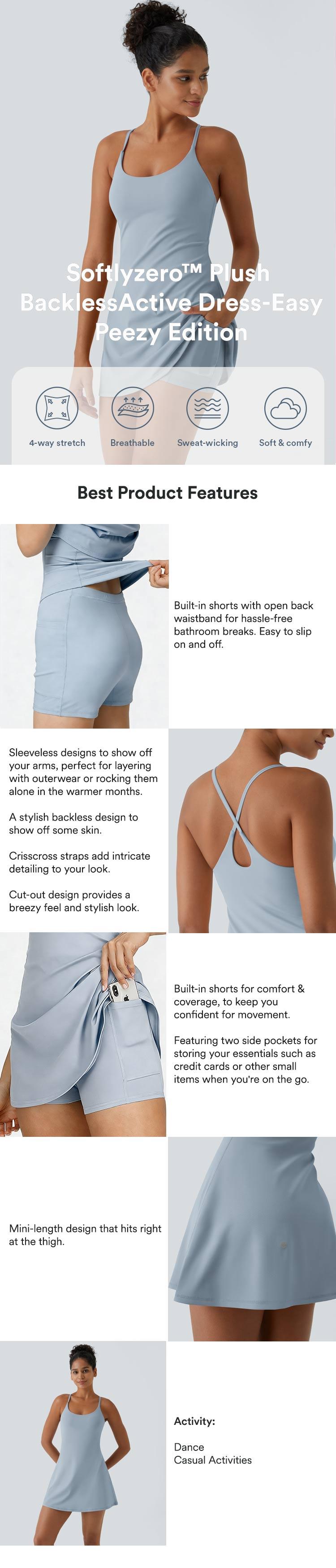 Halara Softlyzero Plush Backless Active Dress-Easy Peezy Edition #SwimWeek