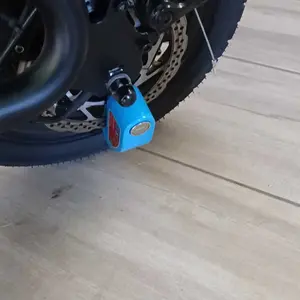 Motorcycle Bicycle Lock with Alarm, Round Disc Aluminum Alloy Anti-Theft Reminder, Security Protection Accessories for Bikes and Motorcycles