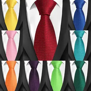1 Pack Men's Small Grid Tie Classic Business Wedding Tie Ideal Gift for King's Day and Father's Day