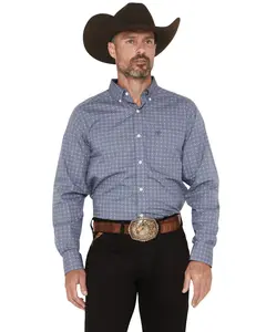 Ariat Men's Men'S Wrinkle Free Blaine Geo Print Fitted Long Sleeve - 10065803