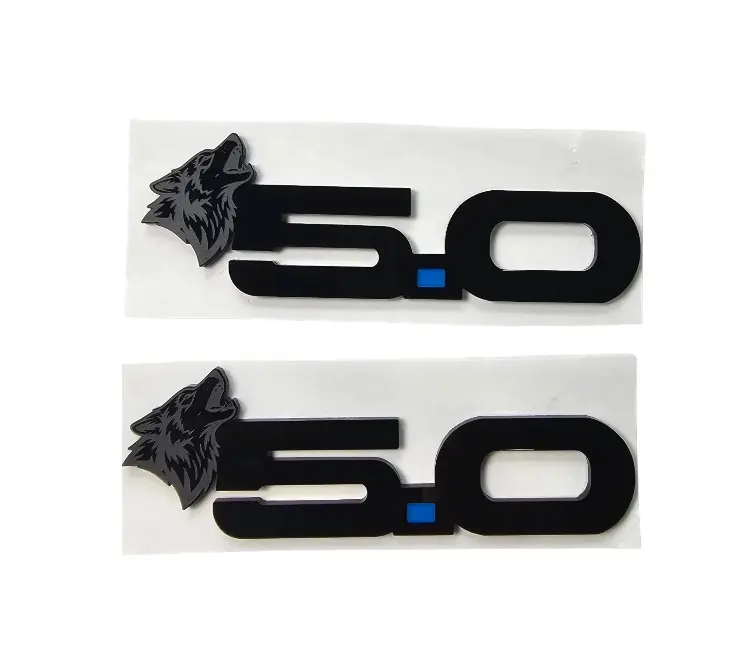 Aftermarket custom emblems compatible with 5.0 Howling Coyote Emblems (Pair)