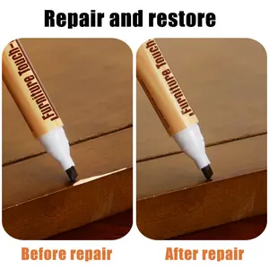 Wooden Furniture Repair Paint Markers, 6 Colors Waterproof Pen for Floor Table Desk Scratches, Suitable for Multiple Surfaces, Oak Maple Stain Fixer