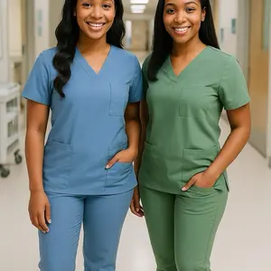 V-Neck Scrub Jogger Set