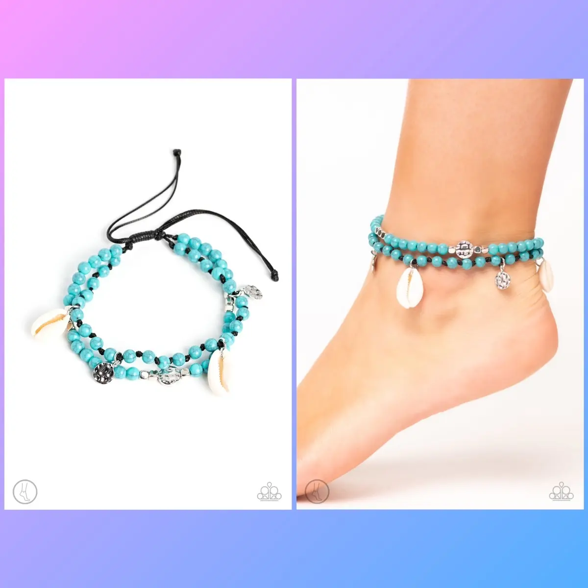 Buy and SHELL - Blue Anklet