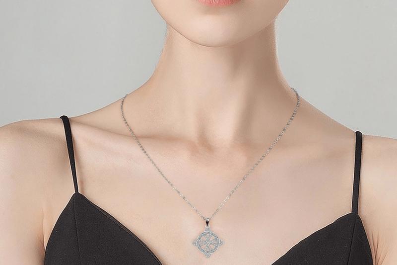 DRINSPER Witches Knot Necklace Hecate Goddess of Witches with Celtic Knot Design Pendant Necklace Goddess Jewlery Tetragrammaton Collar De Amuleto Proteción with Aritificial Gemstone Decor Fashion Jewelry Accessories Gift for Women TikTokShopBlackFriday