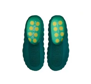 Chunky Wavy Open Back Hollow Clogs For Men Women Perforated Breathable Upper Solid Dark Green Wear Resistant Non Slip Outsole Quick Dry Water Friendly Massage Insole Pool Outdoor Street Foam Sandals