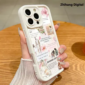 Christian themes Splicing Bible verses Jesus Phone Case for iPhone 17 Pro Max Air 16 Plus 15 14 13 12 11 Sleek Shockproof Lightweight Cover with Protection Protective drop-proof phone case Cellphone Smartphone