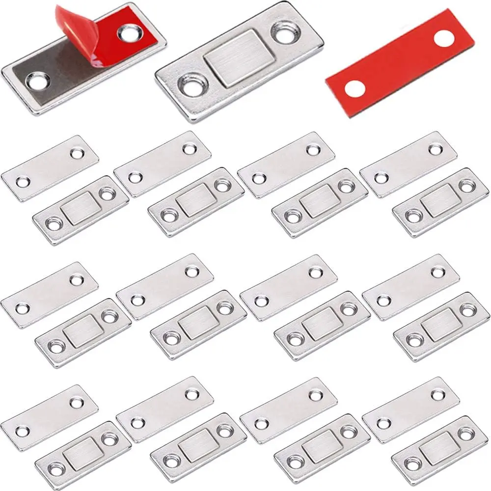 Drawer Magnets 12 Pack Ultra Thin Cabinet Door Magnet Stainless Steel Magnetic Cabinet Latches Hardware Cabinet Magnets Catch for Sliding Door Kitchen Cupboard Closure Closet Door Closer