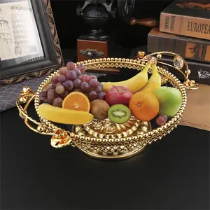 Fruit Bowl, Fruit Serving Bowl with Handle, Fruit Tray, Fruit Basket, Snack Basket, Home Organizer for Living Room, Kitchen, Dining Room, Gift Baskets