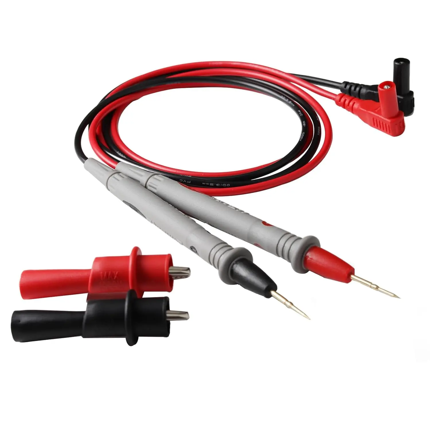Digital Multimeter Test Leads, 2 count Crocodile Clips, Professional Probe Kit with Banana Plugs