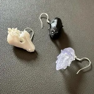 Pachycephalosaurus Skull | Resin Earrings Skull Replica - Paleo Accurate Replica Cretaceous Gift for Dinosaur Lovers