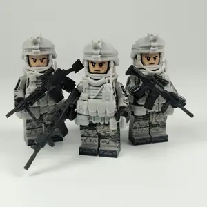 1.6in Tall US Soldier UCP Cement Gray OTV Camo Building Blocks Third-Party Hyper-Detailed Full Equip Military Set (Ages 12+)