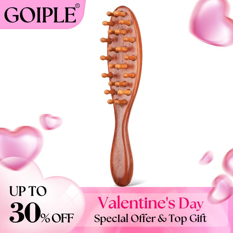 【Valentinesdaygift】Loc Brush for Dreads, Comfortable Massage Comb, Scraping Massage Tools Wide Tooth Comb, Elegant Wood, Love At First Find